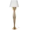 Image de Arti & Mestieri® Lampe de sol Circeo en fer finition or avec abat-jour en tissu couleur ivoire