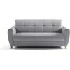 Image de Canapé convertible express 3 places SKY - Tissu Gris - matelas 14cm - 192 x 100 x 88 cm