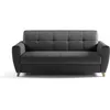Image de Canapé convertible express 3 places SKY - Tissu Anthracite - matelas 14cm - 192 x 100 x 88 cm