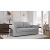 Image de Canapé 3 places - Delta - Tissu Gris Clair - Convertible semi-express matelas 13cm - 190 x 92 x 90 cm