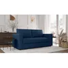 Image de Canapé 3 places - Delta - Tissu Bleu - Convertible semi-express matelas 13cm - 190 x 92 x 90 cm