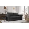 Image de Canapé 3 places - Delta - Tissu Anthracite - Convertible semi-express matelas 13cm - 190 x 92 x 90 cm
