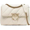Image de Pinko Love Big Puff Cl Sheep Nappa, Sac Femmes, Z14q_Blanc Soie-Antique Gold, Taille Unique