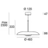 Image de Linea Light Suspension LED Basin_P, blanche, métal, Ø 49 cm, IP40