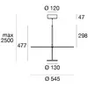 Image de Linea Light Suspension LED Stilo_P, noir, Ø 55 cm, IP40