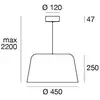 Image de Linea Light Suspension LED Delfi_P, noir, Ø 45 cm, métal