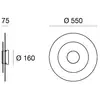 Image de Linea Light Applique murale LED Joint_W, ronde, Ø 55 cm, blanche, métal