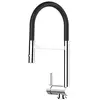 Image de Mélangeur évier cuisine rabattable 6cm orientable - sous fenêtre bec pivotant poignée à gauche (Noir)