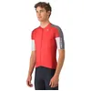 Image de CASTELLI Maillot Entrata 6 pour homme, protection solaire UPF - Manches courtes - Pour cyclisme de route, vélo de gravier et course, Rouge/gris fumé-gris argenté, Small