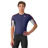 Image de CASTELLI Maillot Entrata 6 pour homme, protection solaire UPF - Manches courtes - Pour cyclisme de route, vélo de gravier et course, Bleu belge/Bordeaux profond-gris argenté, 3X-Large