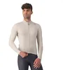 Image de CASTELLI Maillot thermique expresso à manches longues et fermeture éclair intégrale doublé en polaire pour vélo de route et de gravier, Argile/gris foncé, XX-Large