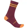 Image de CASTELLI Originale 18 Chaussettes de cyclisme classiques respirantes à deux bandes, construction durable, ajustement de soutien pour homme et femme, Bordeaux foncé/orange vif, Large