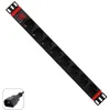 Image de WP Rack WPN-PDU-C01-08 Multiprise électrique Rack 19" avec 8 Prises universelles Ita 10/16 A et Schuko, câble de 2 m avec fiche C14 VDE avec Prise UPS, 250 V/3500 W, Noir