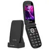 Image de Volfen Astro Flip 4G Téléphone portable pour personnes âgées avec couvercle, grandes touches et écran XXL de 2,8", bouton SOS, facile à utiliser, base de charge USB-C, double SIM (Noir)