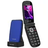 Image de Volfen Astro Flip 4G - Téléphone portable pour personnes âgées avec couvercle, grandes touches et écran XXL de 2,8", bouton SOS, facile à utiliser, base de charge USB-C, double SIM (bleu)