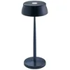 Image de Zafferano, Lampe Sister Light, Lampe de Table Rechargeable et Sans Fil avec Contrôle Tactile, Adaptée pour Salon et Extérieur, Variateur, 2700-4000 K, Hauteur 32,8 cm, Couleur Bleu Anodisé