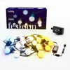Image de Twinkly Festoon 20 LED Blancs, Guirlande LED 20 Ampoules, Lumières Extérieures et Intérieures de Blanc Chaud à Froid, Compatible avec Alexa, Google Home, IP44, Contrôlée par App, Câble Noir, 10m
