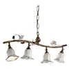 Image de Ferroluce Retrò Suspension linéaire 4 lumières en céramique couleur rouille largeur 75 cm C1206 Pise