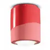 Image de Ferroluce Plafonnier PI, cylindrique, Ø 12,5 cm, rouge