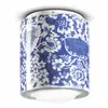 Image de Ferroluce Plafonnier PI, motif floral, Ø 12,5 cm bleu/blanc