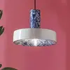 Image de Ferroluce Suspension PI, motif fleurs, Ø 35 cm, bleu/blanc