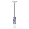 Image de Ferroluce Suspension PI, motif floral Ø 8 cm bleu/blanc