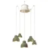 Image de Suspension Berimbau 5 Lumières Decò En Céramique C2605 Vert Sage
