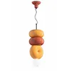 Image de Ferroluce Retrò Suspension Vintage Decò Bumbum 2+1 Éléments Céramique Jaune Orange 1 Lumière E27