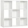 Image de HOMCOM 3 étagères 9 cubes rangement armoire panneaux de particules Blanc