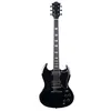 Image de EKO GUITARS   Guitare Électrique DV 300, Corps Peuplier, Manche Érable, Touche Laurel, 2 Humbuckers, Chevalet Tune O Matic, 22 Frettes, Style SG, Couleur Noir