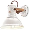 Image de Applique Industrielle Fer Et Céramique Vintage Blanc 1 Lumière E27
