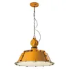 Image de ferroluce rétro Suspension industrial géométrique E27 105 W, Jaune brillant, 52 x 36 cm