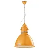 Image de Lustre industriel fer et céramique vintage jaune 1 lumière E27 50 cm