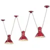 Image de Lustre Industrial Fer Et Céramique Vintage Bordeaux 3 Lumières E27