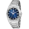 Image de Maserati Montre pour Homme, Heure, Date, analogique, 40 mm, Collection Velocita' Slim, Cadran à Carreaux, Argenté., Taille Unique