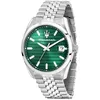 Image de Maserati Montre Homme, Temps, Date, Analogique, 43 mm, Collection Attraction, Rayures Horizontales, métallisé, One Size, Bracelet