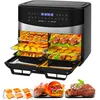 Image de Avilia Four à friteuse à air 12L avec double porte de 6L, 10 programmes préréglés, y compris grille, lécarde et 3 paniers, puissance 2400 W, idéal pour les familles et les dîners nombreux
