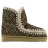 Image de Mou pour femme. MU.FW101001D Bottes Eskimo 18 en ponyskin à imprimé animalier (37), Cuir, Plat, Aucun, Casuel, Neige
