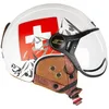 Image de CGM EBI Casque de Ski Unisexe Adulte, Blanc Rouge Mat, M (57-58cm)