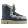 Image de Mou pour femme. MU.FW531002C Bottes Eskimo 18 bounce en cuir marine (37), Plat, Aucun, Casuel