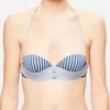 Image de La Perla - Haut de maillot bandeau Sailor Stripes à rayures bleu/gris T.38/B