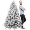 Image de Stella Sapin de Noël avec neige et pommes de pin PE PVC PP ø122 x 180 cm 1517 branches