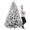 Image de Stella Sapin de Noël avec neige et pommes de pin PE PVC PP ø162 x 240 cm 2850 branches