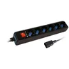 Image de Techly IUPS-PCP-6V multiprise 1,5 m 6 sortie(s) CA Noir - Multiprises (1,5 m, 6 sortie(s) CA, Type L, Noir, 220 - 250 V, 16 A)