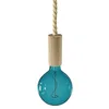 Image de creative cables - Suspension fabriquée en Italie avec corde XL et douille en bois - Sans ampoule, Neutre - CLS20