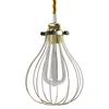 Image de creative cables - Suspension fabriquée en Italie avec câble Textile, Abat-Jour Cage Drop et Finition en métal - sans Ampoule, Laiton