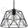 Image de creative cables Abat-Jour Cage XL Dome en métal avec Douille E27 - Noir