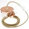 Image de creative cables Lampe Suspension pour Abat-Jour câble Textile Jute RN06-1 Mètres, Cuivre, Kit Bricolage