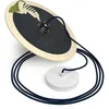 Image de creative cables - Suspension fabriquée en Italie avec câble Textile, Abat-Jour UFO en Bois Double Face et Finition en métal - Chiara Fucà, sans Ampoule
