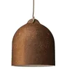 Image de creative cables - Suspension fabriquée en Italie avec câble Textile, Abat-Jour Cloche M en céramique - sans Ampoule, Effet corten - Blanc